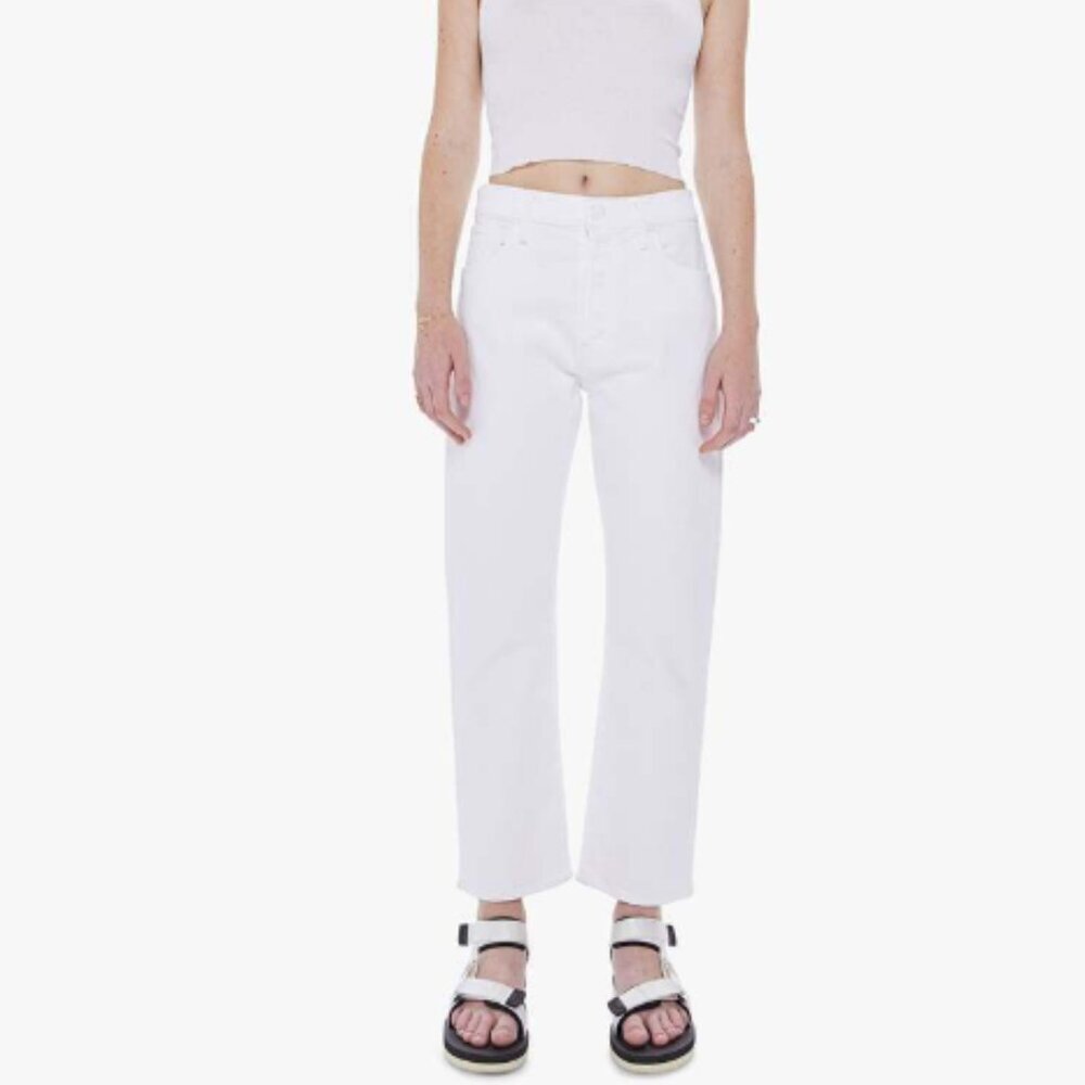 MOTHER Superior sz 30 The Ditcher Crop Totally Innocent White Denim Jeans Luxury